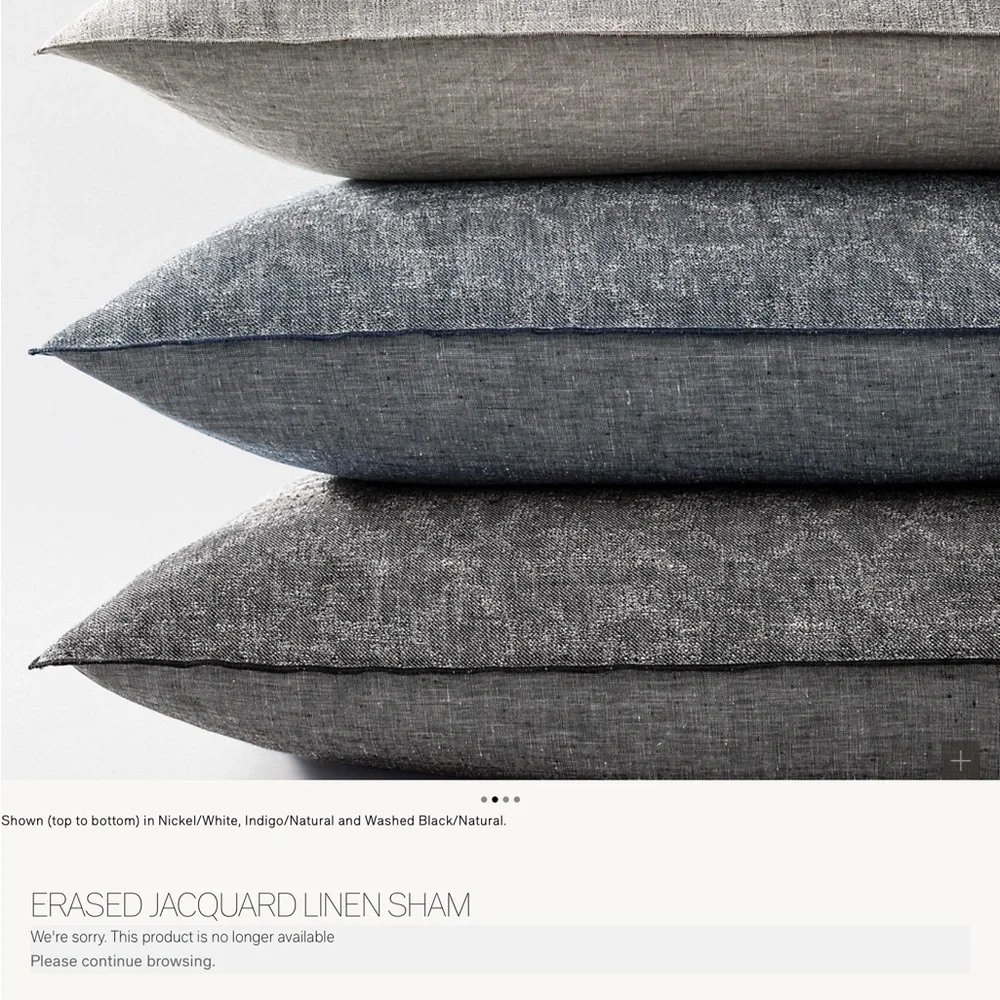 RH erased jacquard linen standard sham❤️❤️❤️❤️